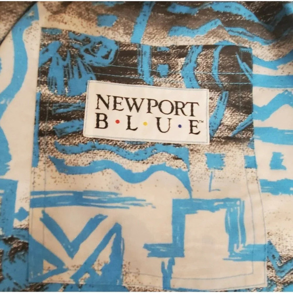 Vintage Newport BLUE Men's 90s Swim Trunks Blue - Picture 10 of 12